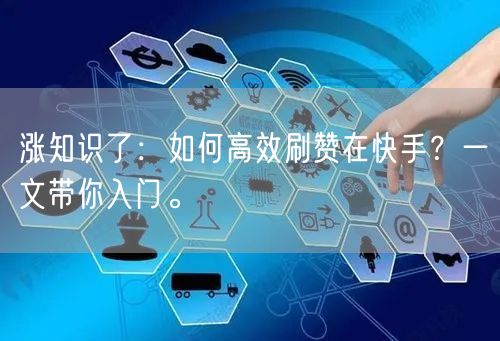 涨知识了：如何高效刷赞在快手？一文带你入门。