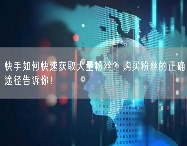 快手如何快速获取大量粉丝？购买粉丝的正确途径告诉你！