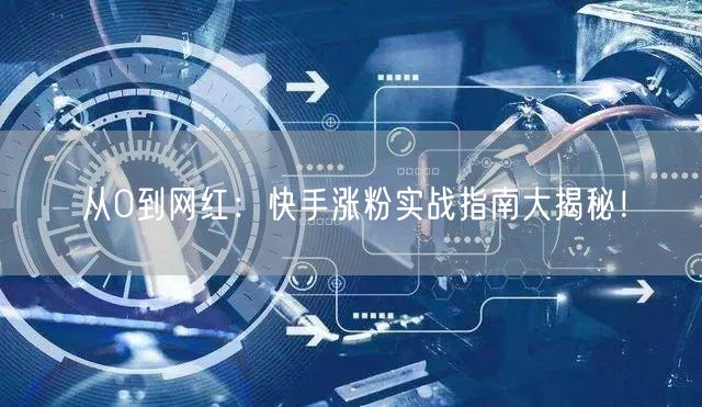 从0到网红：快手涨粉实战指南大揭秘！