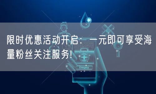 限时优惠活动开启：一元即可享受海量粉丝关注服务!