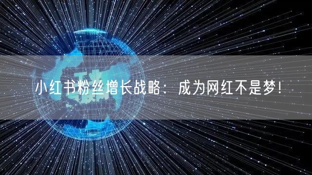 小红书粉丝增长战略：成为网红不是梦！