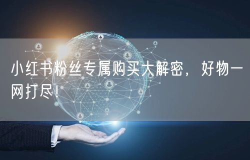 小红书粉丝专属购买大解密，好物一网打尽！
