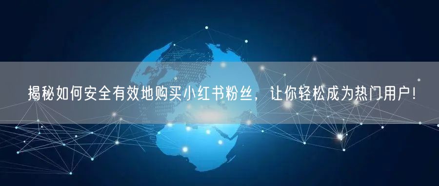 揭秘如何安全有效地购买小红书粉丝，让你轻松成为热门用户！