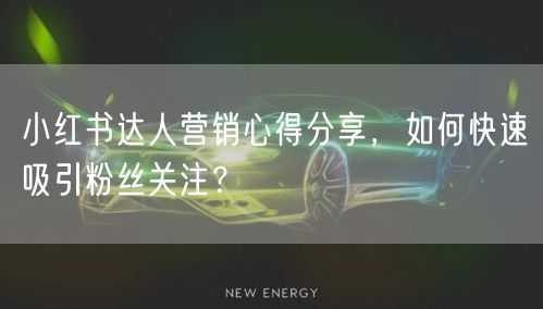 小红书达人营销心得分享，如何快速吸引粉丝关注？