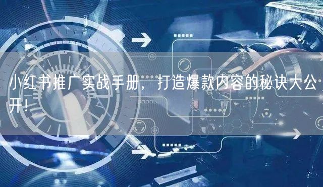 小红书推广实战手册，打造爆款内容的秘诀大公开！