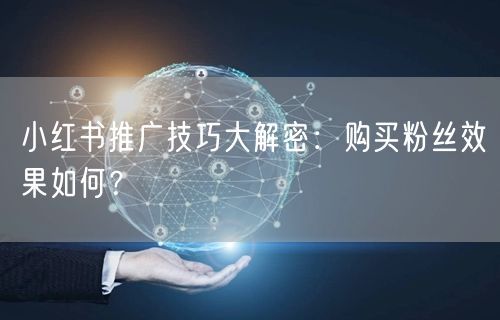 小红书推广技巧大解密：购买粉丝效果如何？
