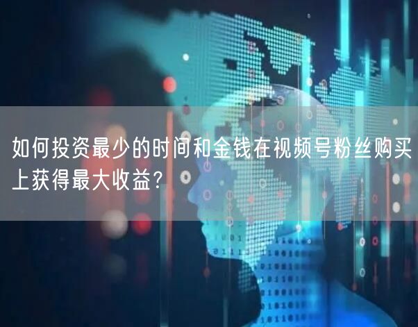 如何投资最少的时间和金钱在视频号粉丝购买上获得最大收益？