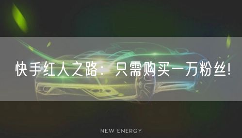 快手红人之路：只需购买一万粉丝!