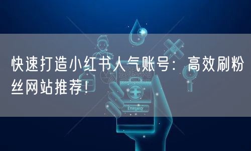 快速打造小红书人气账号：高效刷粉丝网站推荐！