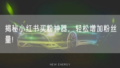 揭秘小红书买粉神器，轻松增加粉丝量!