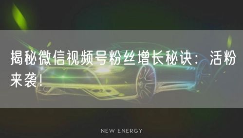 揭秘微信视频号粉丝增长秘诀：活粉来袭！