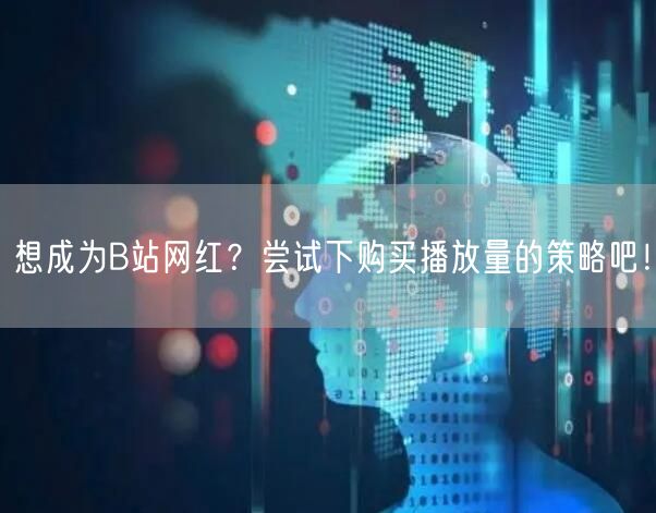 想成为B站网红？尝试下购买播放量的策略吧！