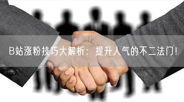 B站涨粉技巧大解析：提升人气的不二法门！