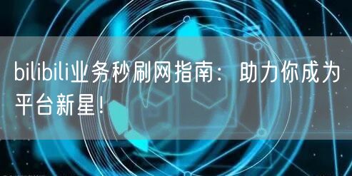 bilibili业务秒刷网指南：助力你成为平台新星！