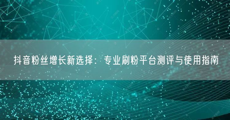 抖音粉丝增长新选择：专业刷粉平台测评与使用指南