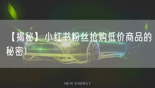 【揭秘】小红书粉丝抢购低价商品的秘密！