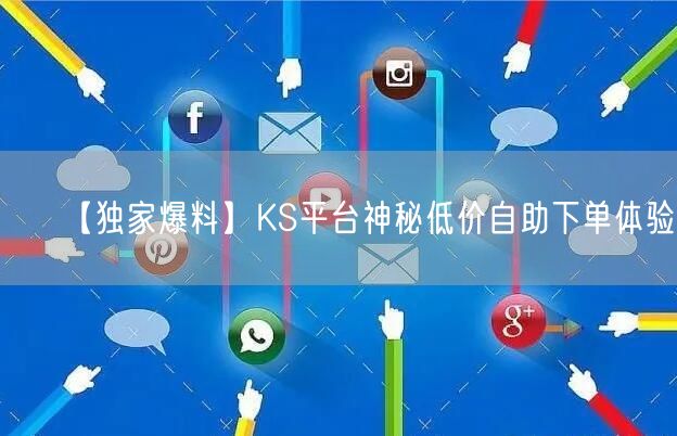 【独家爆料】KS平台神秘低价自助下单体验！