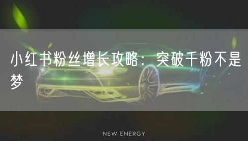 小红书粉丝增长攻略：突破千粉不是梦