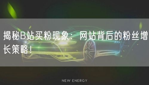 揭秘B站买粉现象：网站背后的粉丝增长策略！