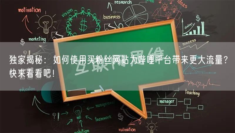 独家揭秘：如何使用买粉丝网站为哔哩平台带来更大流量？快来看看吧！