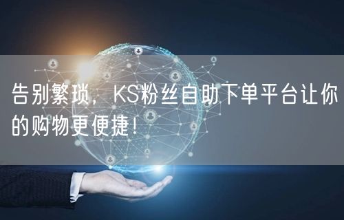 告别繁琐，KS粉丝自助下单平台让你的购物更便捷！