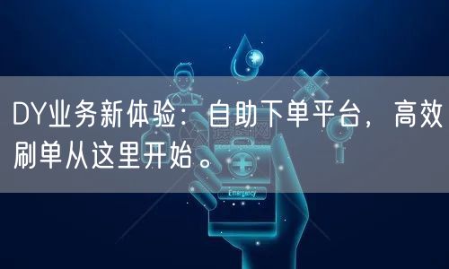 DY业务新体验：自助下单平台，高效刷单从
