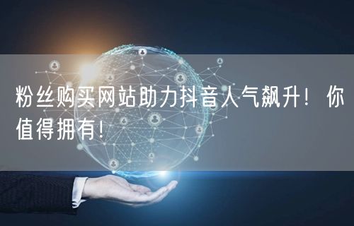 粉丝购买网站助力抖音人气飙升！你值得拥有