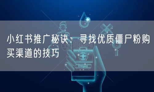 小红书推广秘诀：寻找优质僵尸粉购买渠道的