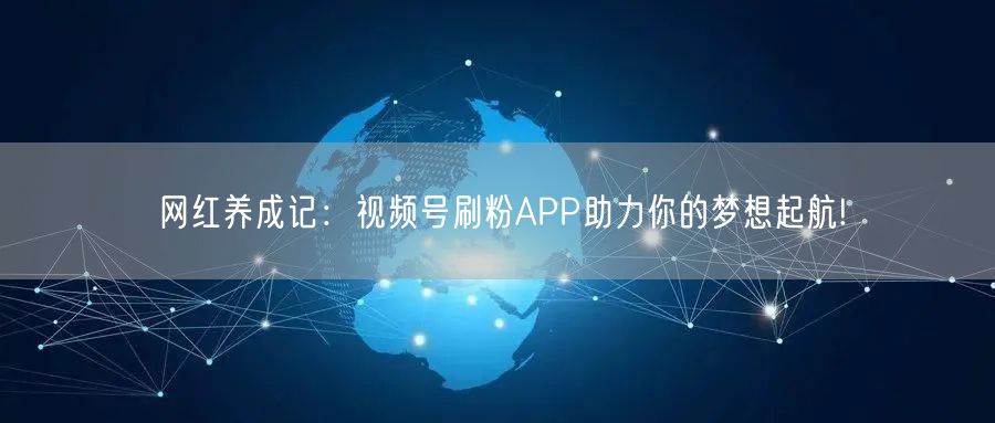 网红养成记：视频号刷粉APP助力你的梦想起航!