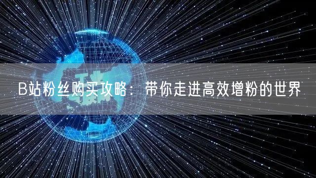 B站粉丝购买攻略：带你走进高效增粉的世界