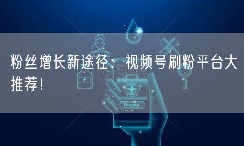粉丝增长新途径：视频号刷粉平台大推荐！