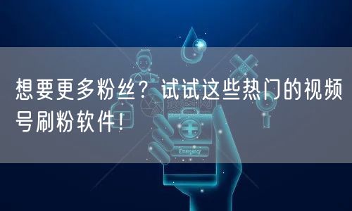 想要更多粉丝？试试这些热门的视频号刷粉软件！