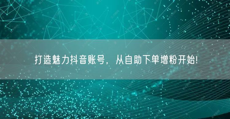 打造魅力抖音账号，从自助下单增粉开始!