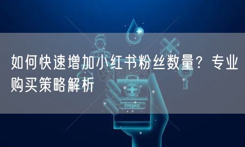 如何快速增加小红书粉丝数量？专业购买策略