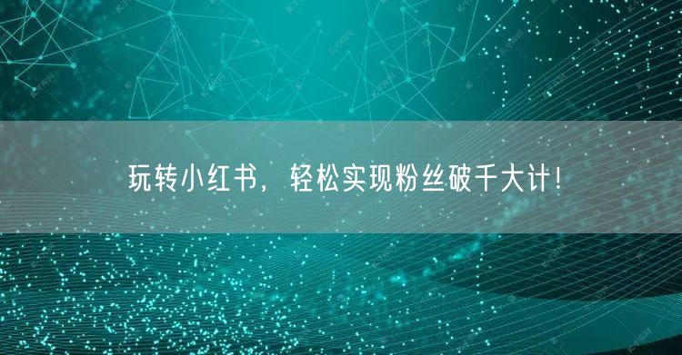 玩转小红书，轻松实现粉丝破千大计！