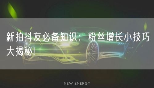 新拍抖友必备知识：粉丝增长小技巧大揭秘!
