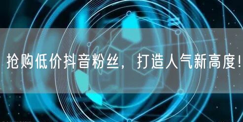 抢购低价抖音粉丝，打造人气新高度！