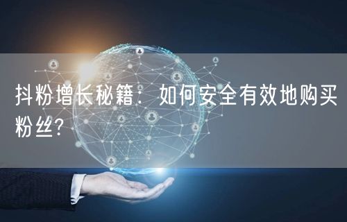 抖粉增长秘籍：如何安全有效地购买粉丝?