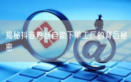 揭秘抖音粉丝自助下单工厂的背后秘密