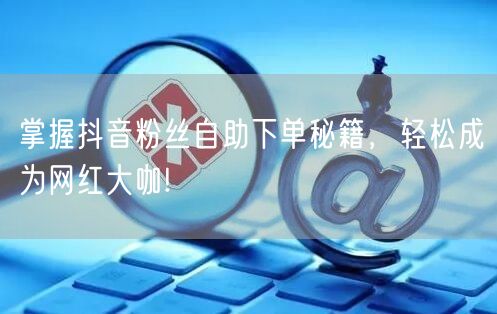 掌握抖音粉丝自助下单秘籍，轻松成为网红大咖!