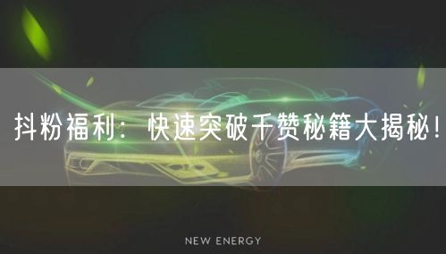 抖粉福利:快速突破千赞秘籍大揭秘!